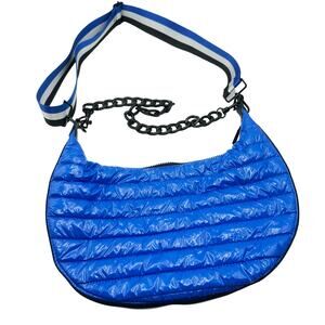 BCBGeneration Handbag Purse Shoulder Crossbody Blue Puffer 2-in-1 Hobo